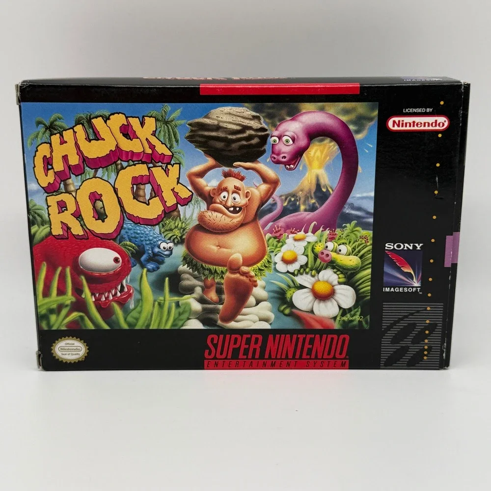 Chuck Rock for the Super Nintendo (SNES) Complete in box (CIB) TESTED
